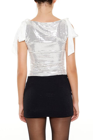 Sequin Bow Crop Top