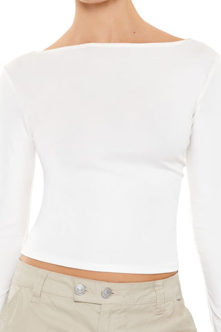 Lace-Up High-Neck Top