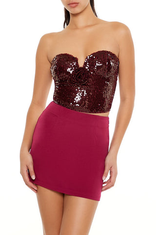 Sequin Sweetheart Tube Top