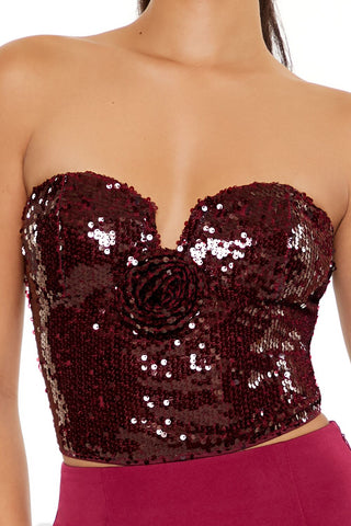 Sequin Sweetheart Tube Top