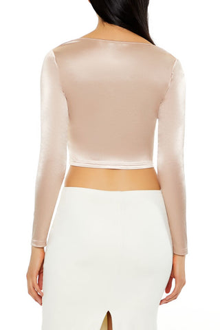 Satin Square-Cut Crop Top