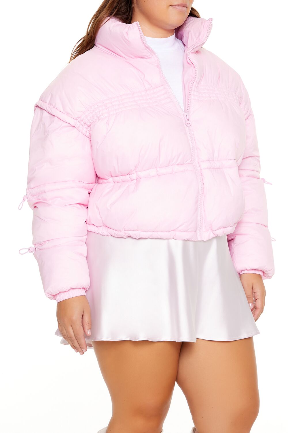 Forever 21 Plus Size Cropped Puffer Jacket - seashell-pink-swatch - Bonton