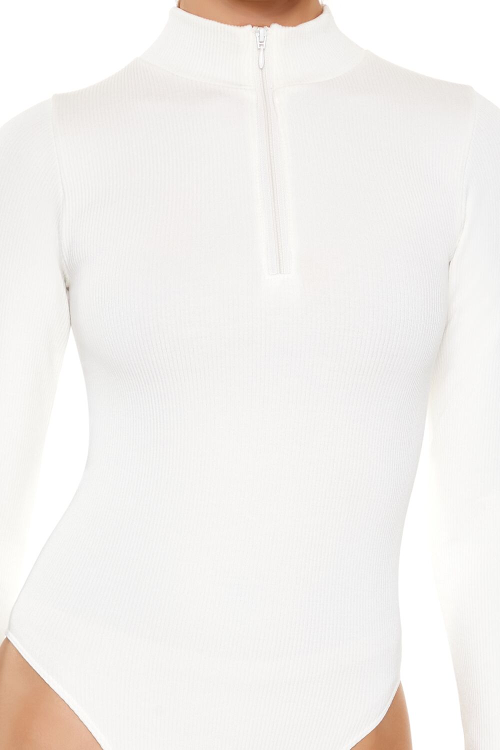  Forever 21 Seamless Half-Zip Bodysuit - black - Bonton