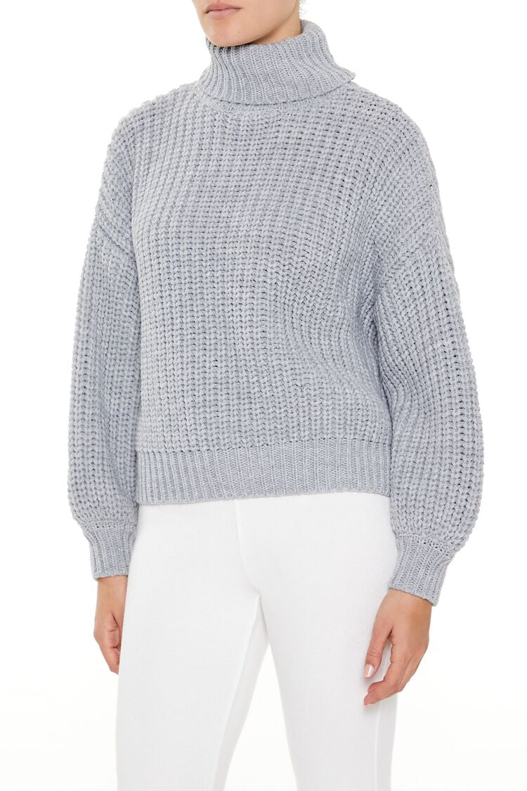  Forever 21 Turtleneck Knit Sweater - white - Bonton