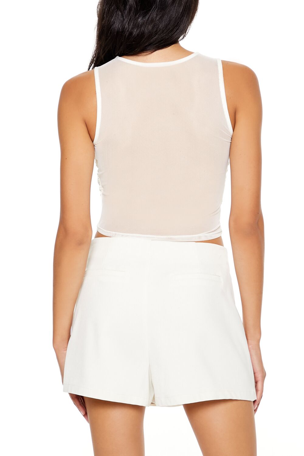  Forever 21 Rhinestone Illusion Crop Top - black - Bonton