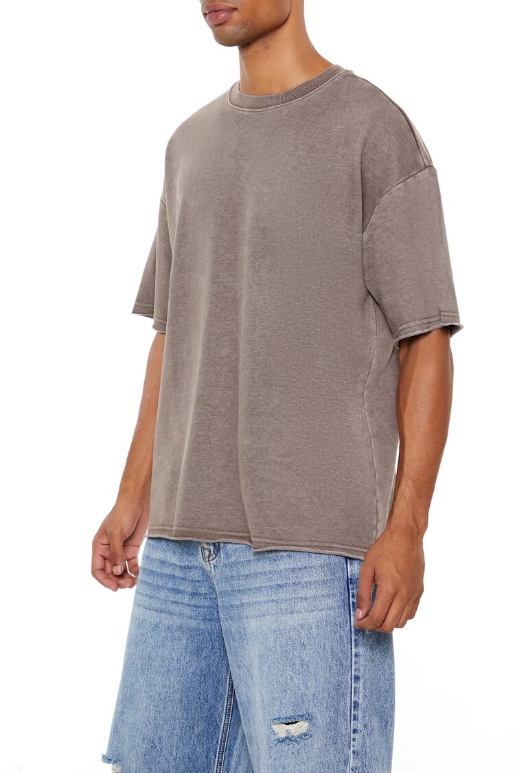  Forever 21 Mineral Wash Crew Tee - oatmeal - Bonton