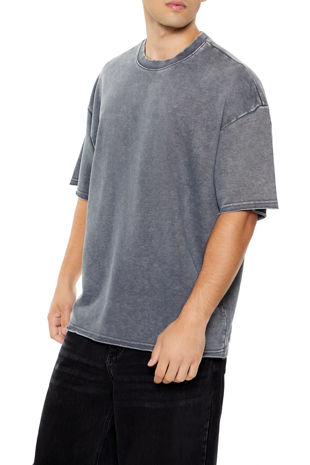  Forever 21 Mineral Wash Crew Tee - oatmeal - Bonton