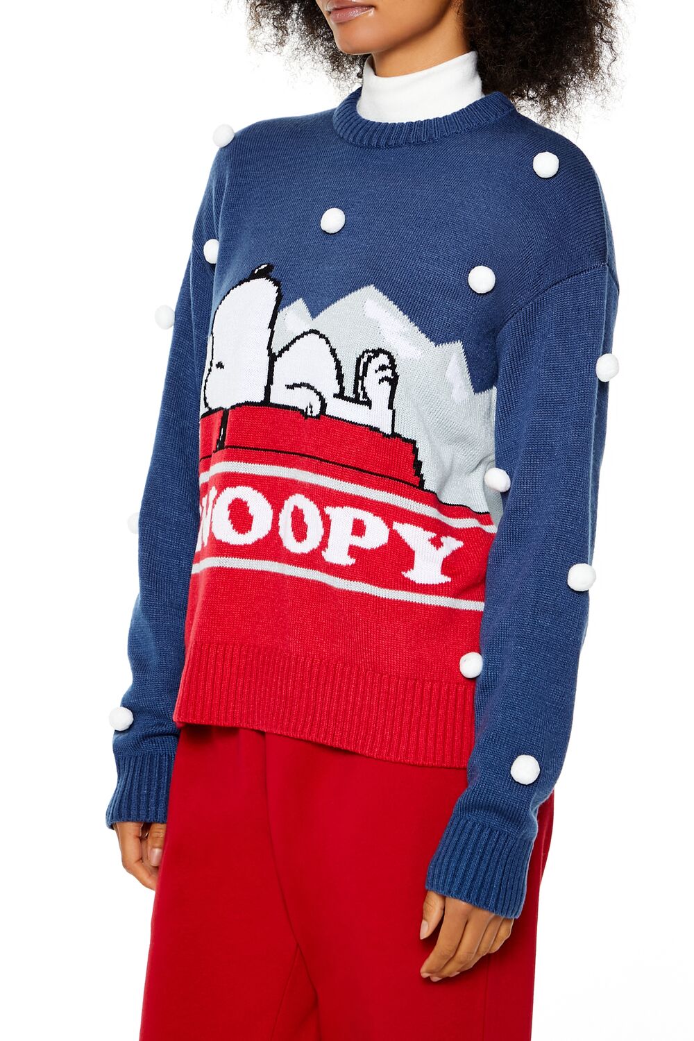  Forever 21 Pom Pom Snoopy Sweater - blue multi - Bonton