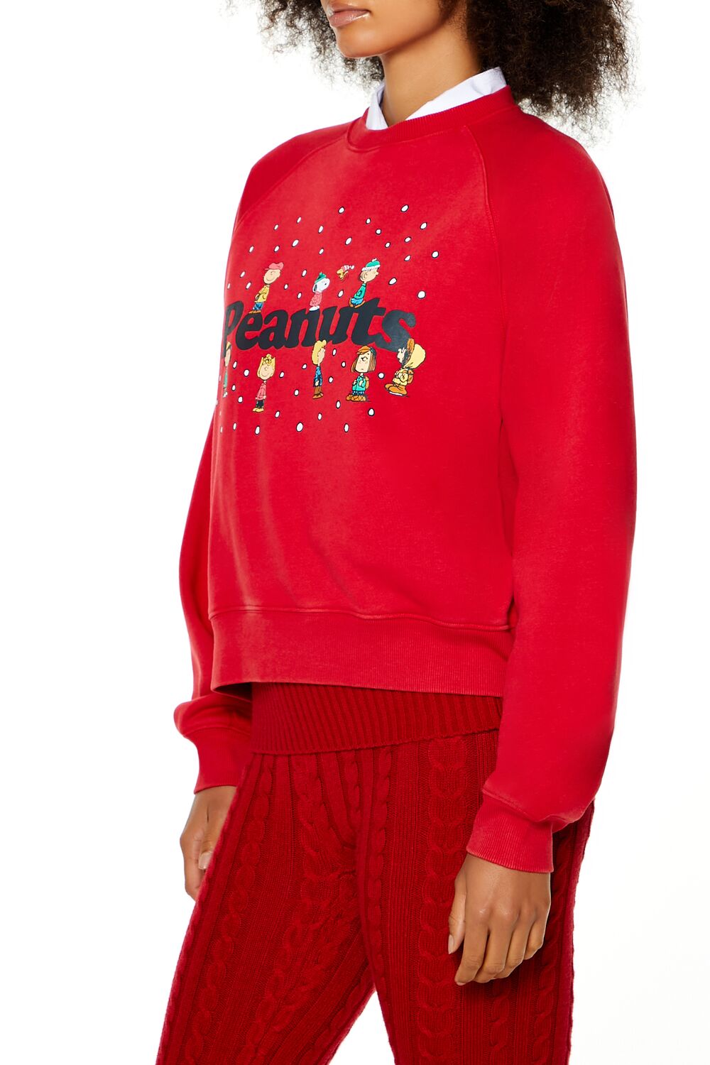  Forever 21 Peanuts Graphic Fleece Pullover - red multi - Bonton