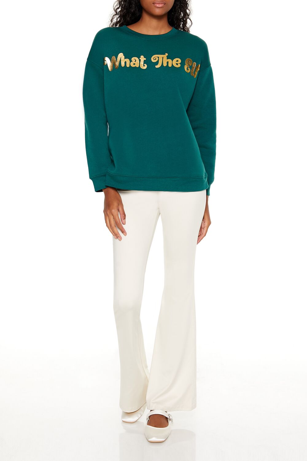  Forever 21 What The Elf Graphic Pullover - green multi - Bonton