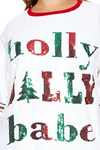 Plus Size Sequin Jolly Babe T-Shirt Dress
