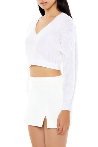 Open-Back Cropped Sweater