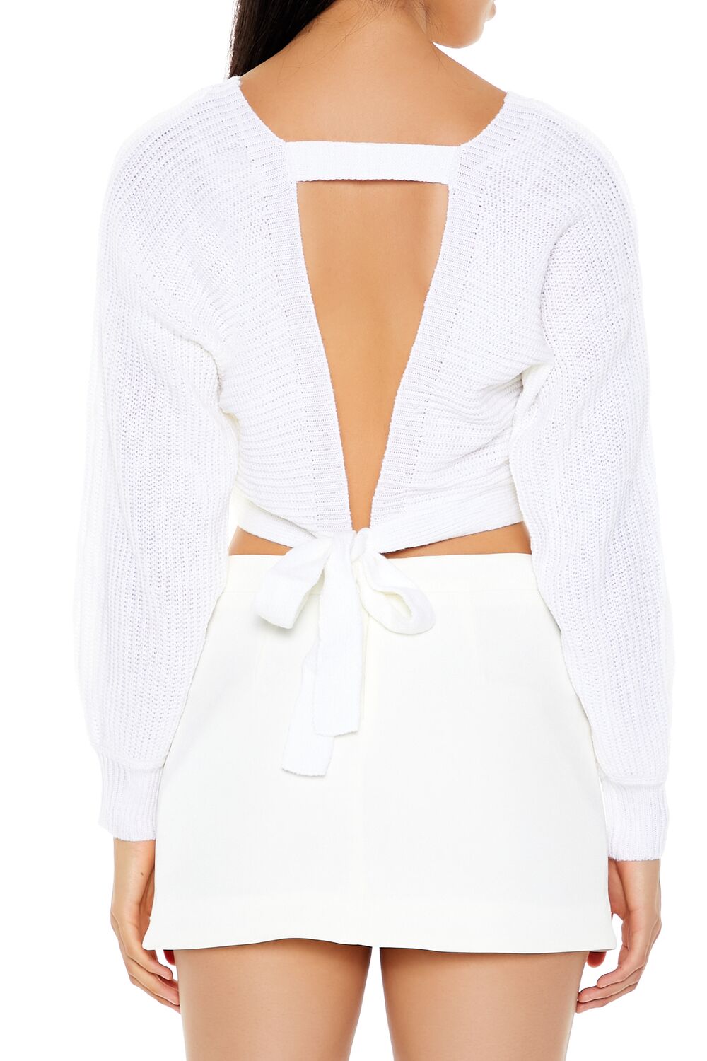  Forever 21 Open-Back Cropped Sweater - cream - Bonton