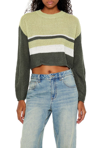 Colorblock Cropped Sweater