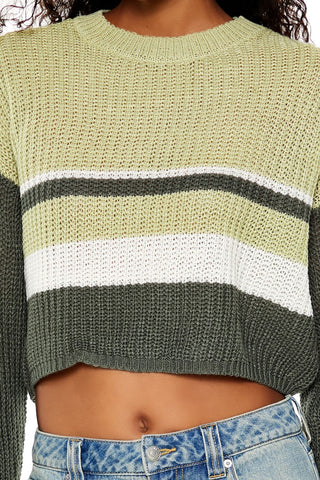 Colorblock Cropped Sweater