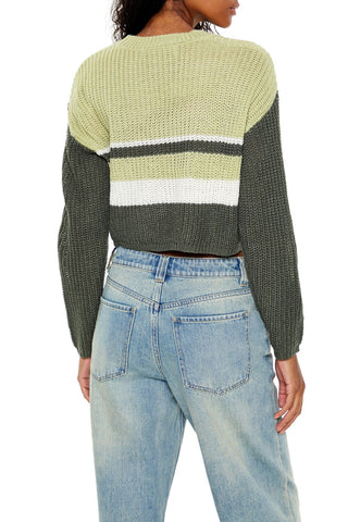 Colorblock Cropped Sweater