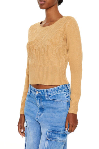Cropped Lattice Sweater