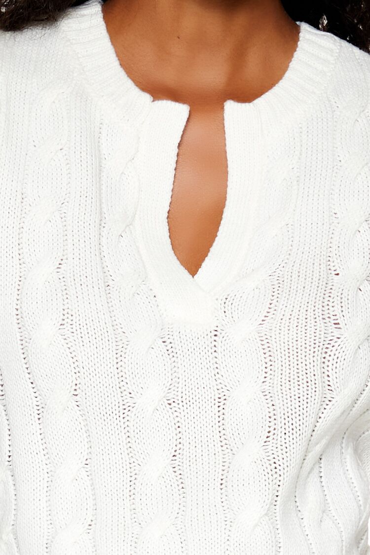  Forever 21 Cropped Cable Knit Sweater Vest - cream - Bonton