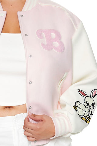 Plus Size Bunny Bomber Jacket