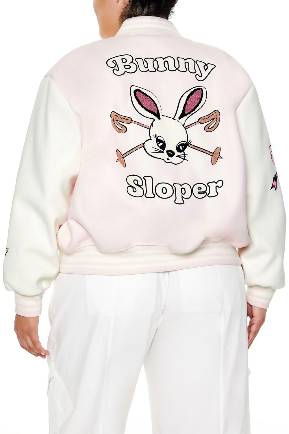 Forever 21 Plus Size Bunny Bomber Jacket - pink-multi - Bonton
