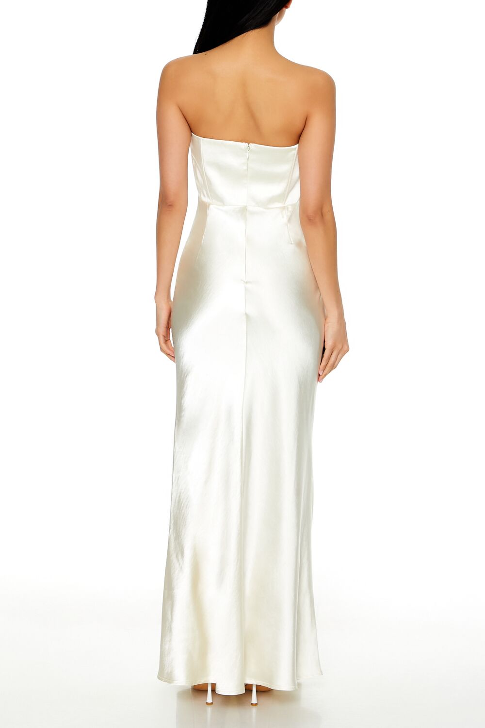  Forever 21 Strapless Satin Corset Maxi Dress - egret-swatch - Bonton