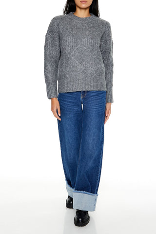 Textured Marled Knit Sweater