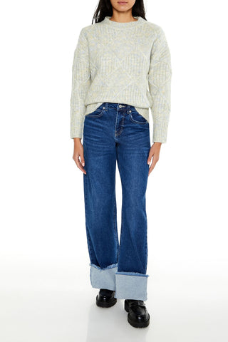 Textured Marled Knit Sweater