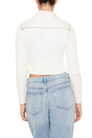 Cropped Zip-Up Sweater