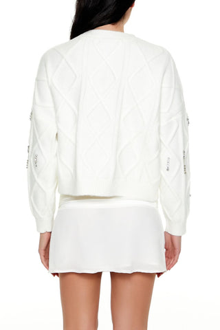 Marled Faux Gem Sweater