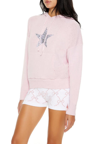 Hooded Glitter Star Sweater
