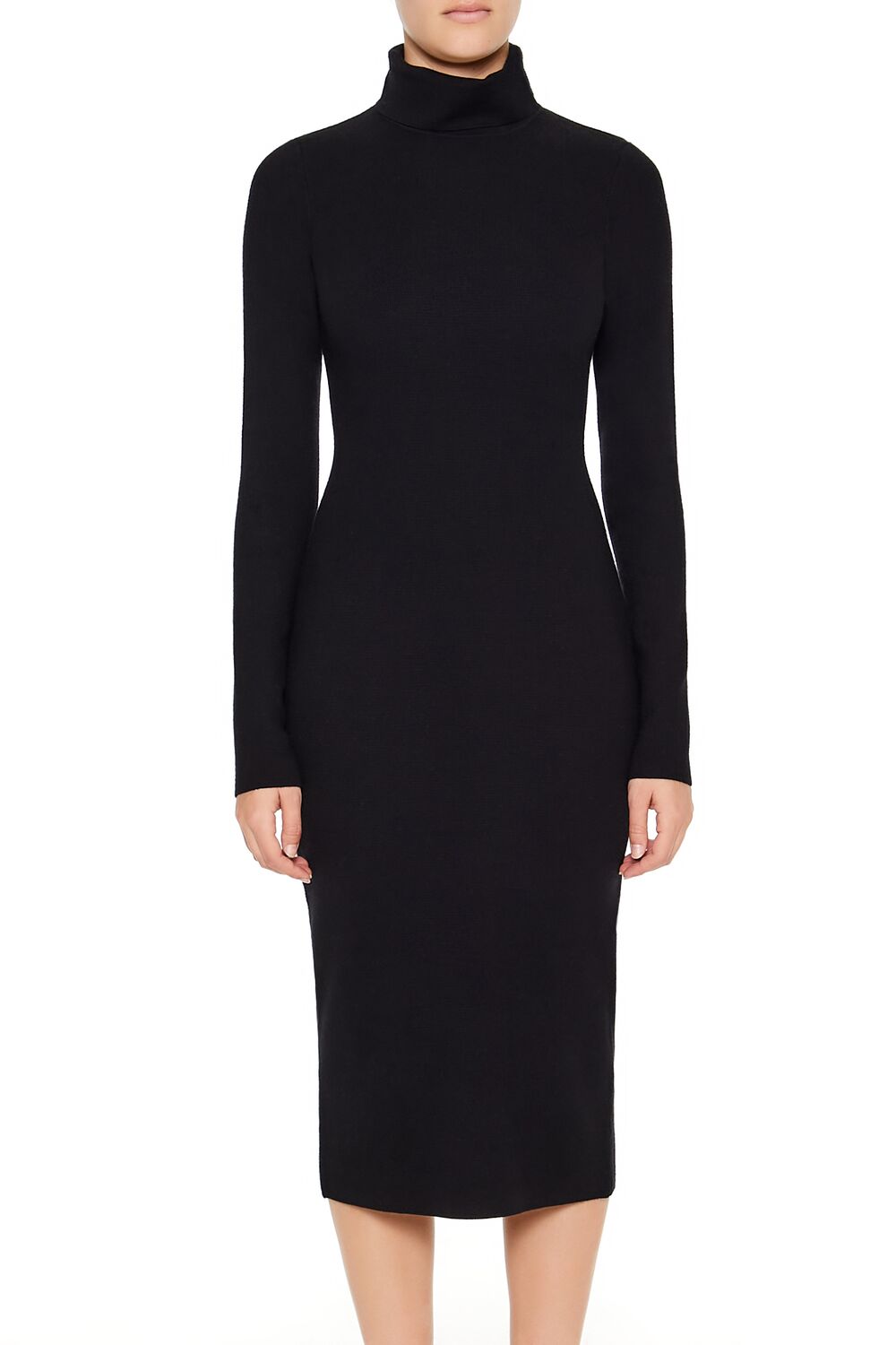  Forever 21 Turtleneck Midi Sweater Dress - black-swatch - Bonton