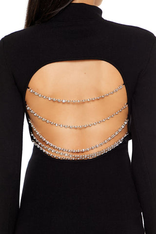 Faux Gem Midi Sweater Dress