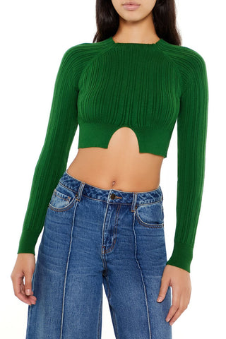 Ribbed Cutout Sweater