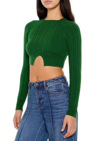 Ribbed Cutout Sweater
