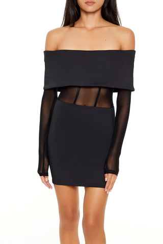 Off-the-Shoulder Corset Mini Dress