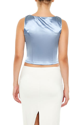 Sleeveless Satin Tank Top