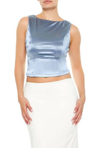 Sleeveless Satin Tank Top