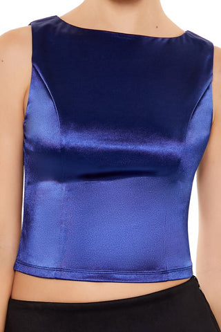 Sleeveless Satin Tank Top