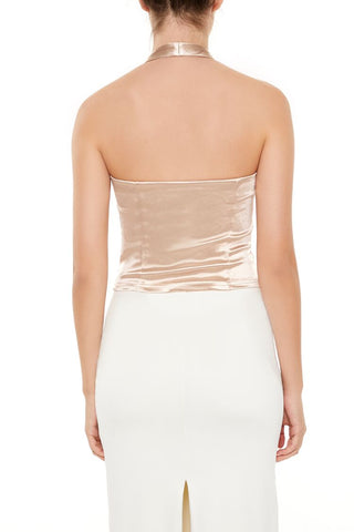 Satin Halter Crop Top