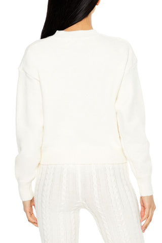 Sequin Star Drop-Sleeve Sweater