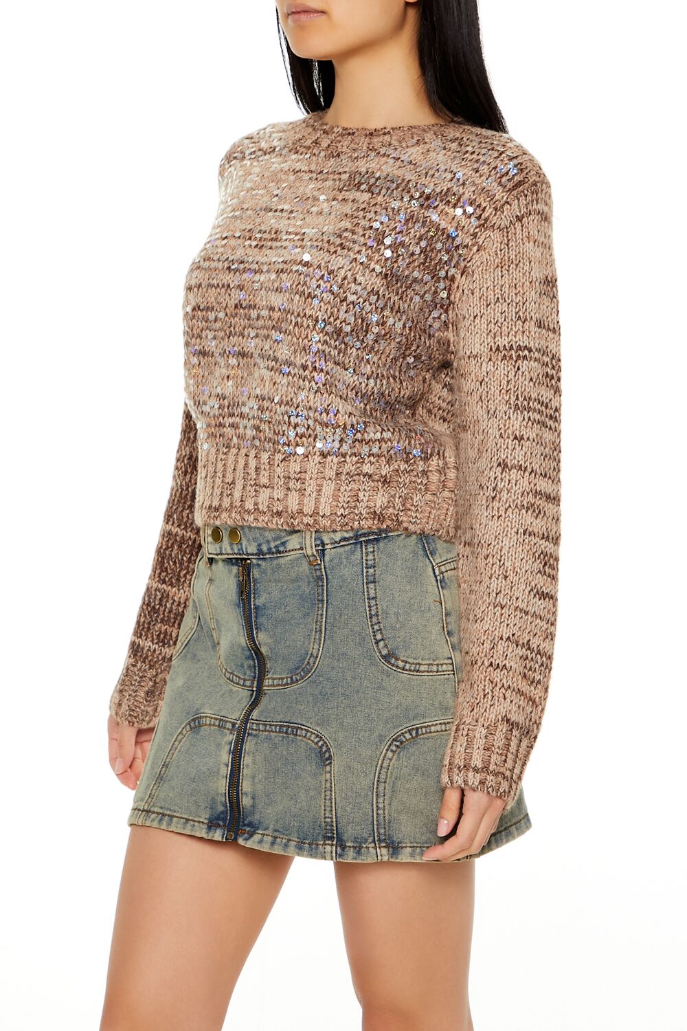  Forever 21 Iridescent Sequin Sweater - black - Bonton