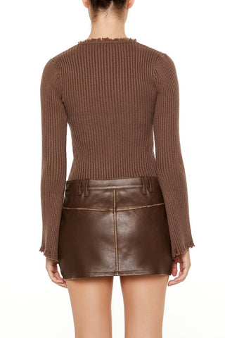 Frayed Cardigan Sweater