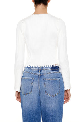 Frayed Cardigan Sweater