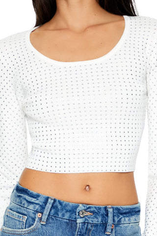 Rhinestone Cropped Sweater