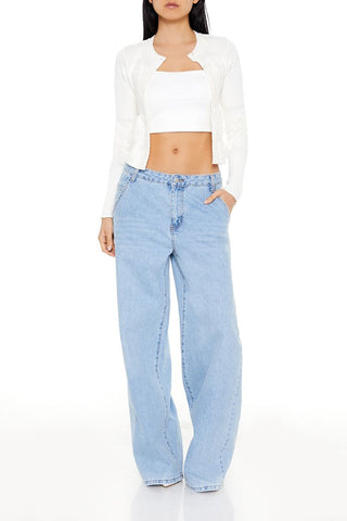 Mixed Knit Cardigan Sweater