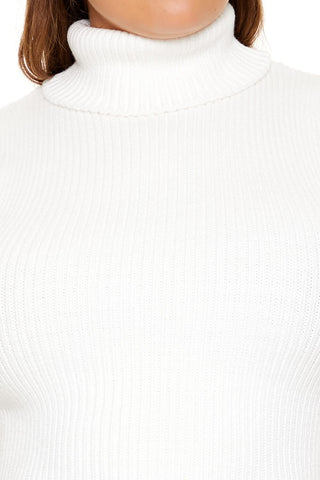 Plus Size Turtleneck Sweater-Knit Tank Top