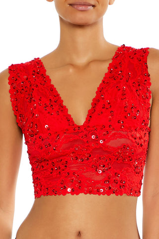 Sequin Lace Lingerie Crop Top