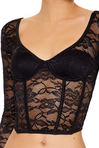 Lace Lingerie Corset Crop Top