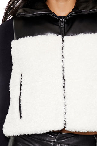 Reversible Faux Shearling & Leather Vest