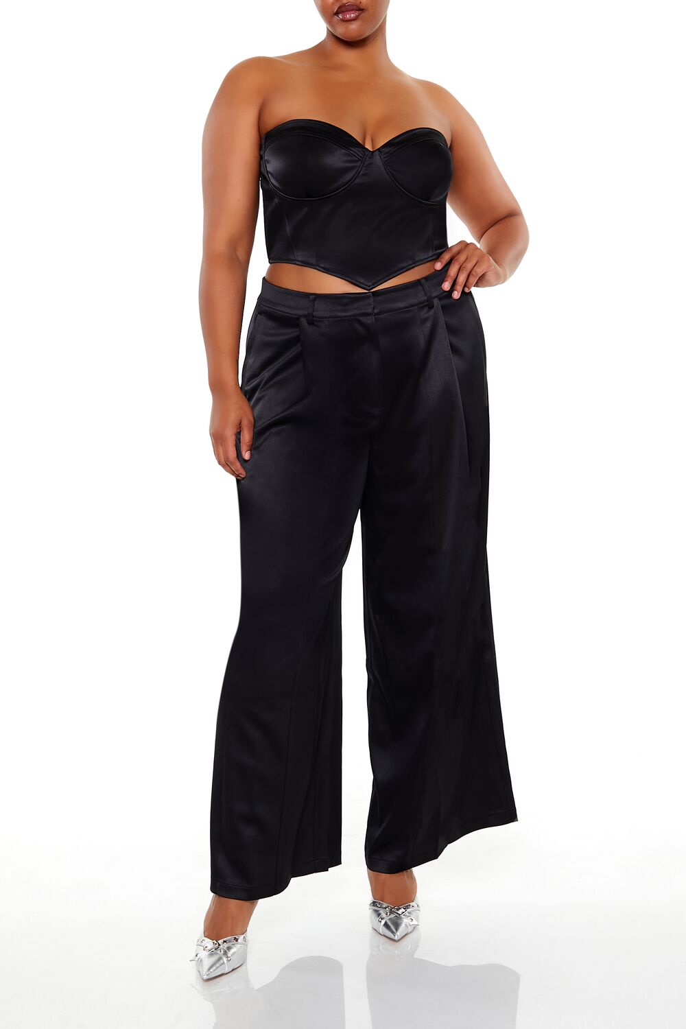  Forever 21 Plus Size Sweetheart Bustier Tube Top - dark red - Bonton